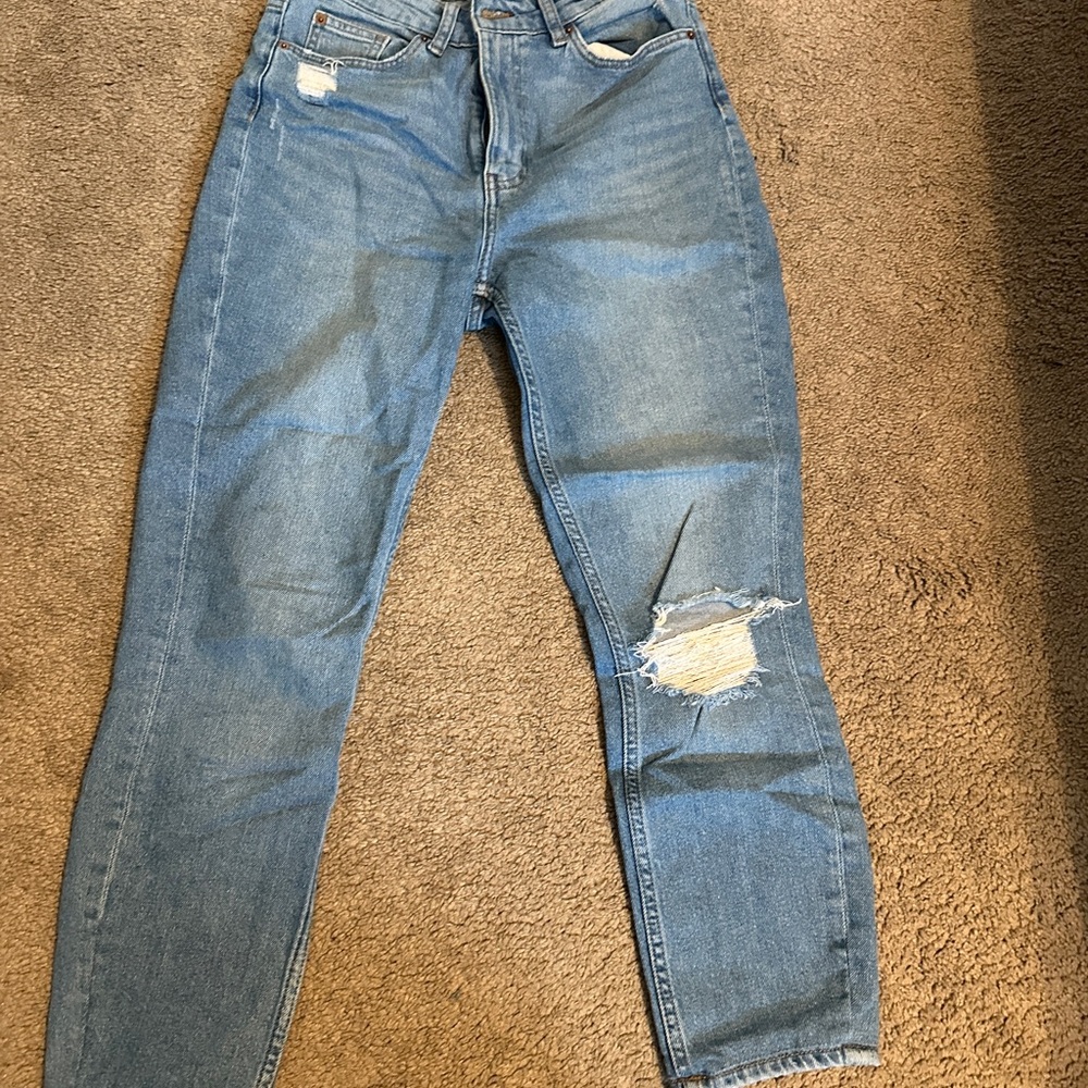 H&M Light Blue Distressed Skinny Jeans
